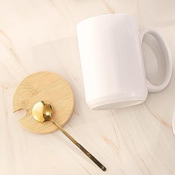 Father's Day Coffee Mug Gift with Bamboo Lid and Latte Spoon - Picture 2 of 3